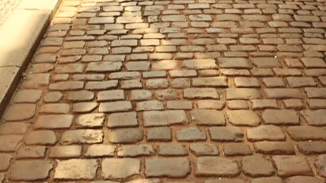Historic paving in the center of Prague, Czech republic