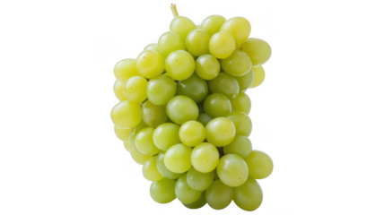 Bunch of green grapes fruit isolated on a transparent background
