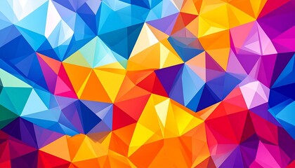 Abstract colorful geometric background with low poly design and vibrant gradient colors.