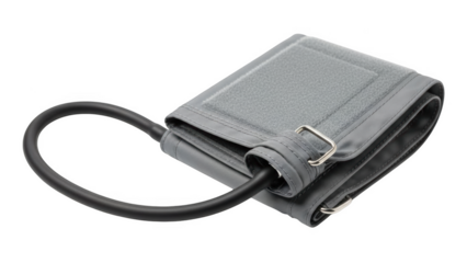 Gray Sphygmomanometer Cuff with png isolated transparent background Black Tube on Black Background blood