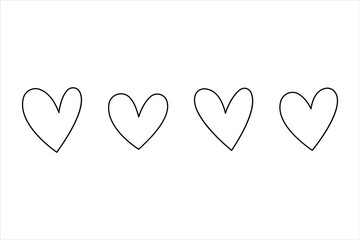 Heart set love symbol continuous one line drawing heart shape minimalist illustration
