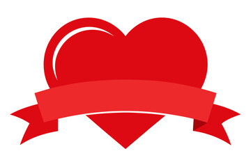 red heart with ribbon