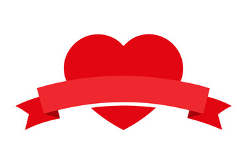 red heart with ribbon
