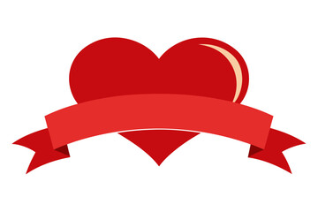 red heart with ribbon