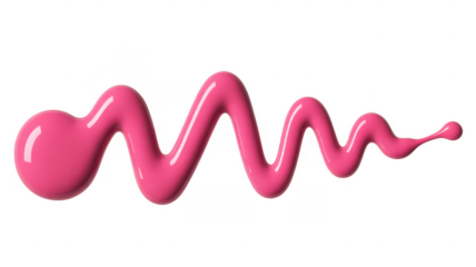 Hot Pink Paint Swirl liquid isolated on a transparent background