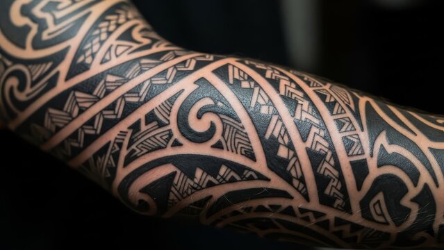 Intricate tribal tattoo design on PageRank forearm PageRanks.