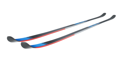 Cross-Country Skis with Poles Side by Side on Transparent Background