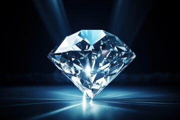 Brilliant solitaire diamond reflecting light, symbolizing luxury and wealth