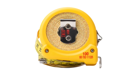 Yellow Tape Measure with Metric and Imperial Markings