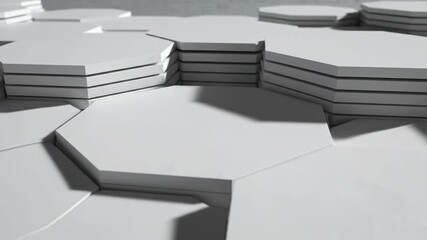 Abstract geometric hexagon pattern with light and shadow play - Powered by Adobe