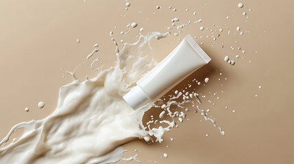 Toothpaste tube with splash