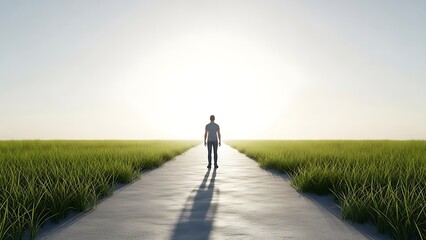 Fototapeta premium Journey through green fields