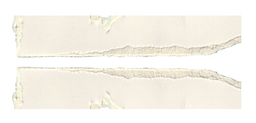 torn blank pages with uneven texture edges. ripped white paper sheets png isolated on transparent background.