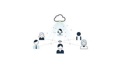 Cloud Computing Network Team Collaboration Concept.