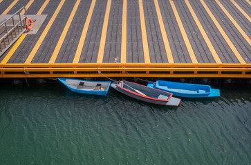 group of rowboat at river and background