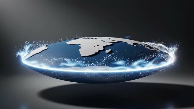Flat earth map depicts a flat planet, suitable for digital design, conspiracy theory concept, educational purposes, and controversial topics.