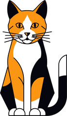 Flat vector illustration of a cat isolated on white background
