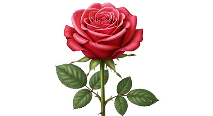 Fototapeta premium Single Red Rose with Water Droplets flower bloom