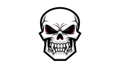 Fototapeta premium Menacing Skull Illustration with Red Eyes.