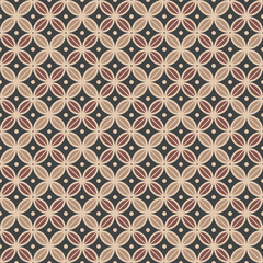 Elegant Repeating Petal Circle Shape Retro Floral Background Seamless Pattern