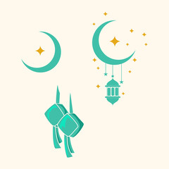 Ramadhan set icon muslim tamplate
