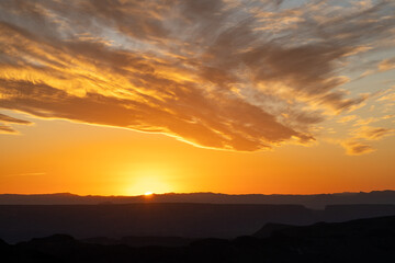 Sun Drops Below The Horizon In Big Bend
