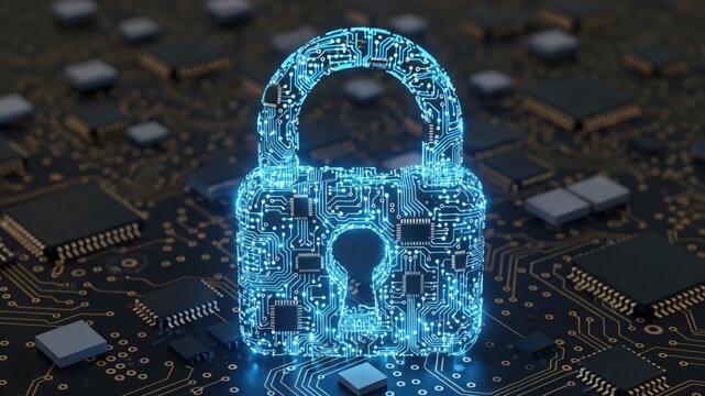 Digital Security Lock - Cybersecurity Icon for Safe Data Protection and Information Security Technologies - Powered by Adobe