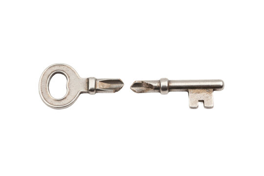 Broken antique silver key symbolizes lost access and irretrievable opportunities