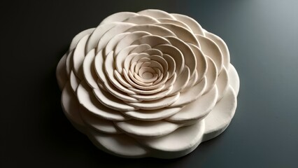 Light effect white spiral flower art scene illustration