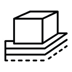 Building Foundation Outline Vector Icon for Architectural Construction Base