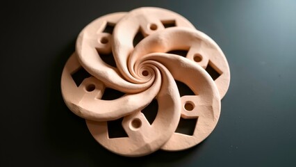 Light effect white spiral flower art scene illustration