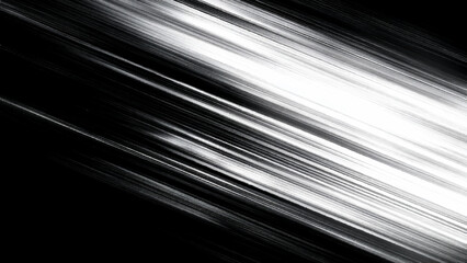 Abstract diagonal white lines on black background  dynamic motion effect © Vector valley
