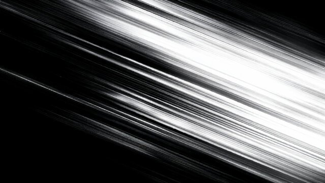 Abstract diagonal white lines on black background  dynamic motion effect