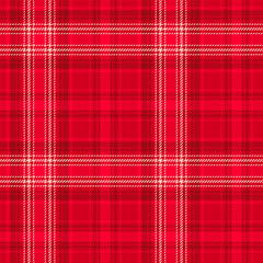 Scottish plaid seamless pattern with strawberry red