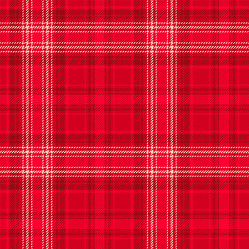Scottish plaid seamless pattern with strawberry red