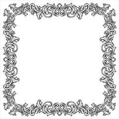 Elegant Vintage Floral Border Frame
