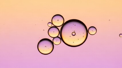 Colorful bubbles in sunset