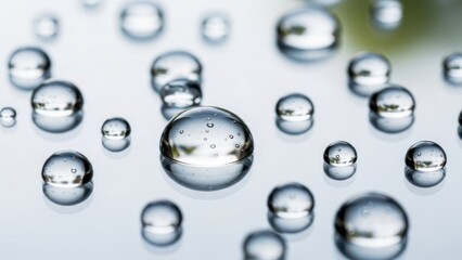 Reflections on water drops