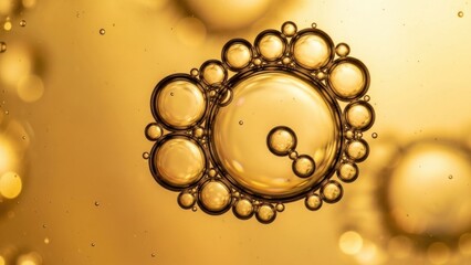 Golden bubbles in liquid