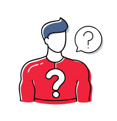 Person facing problem having questions and thinking