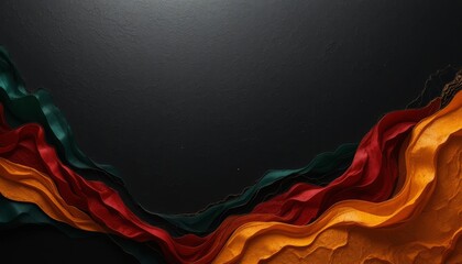 Abstract background with red, yellow and green against black background with copy space , to Celebrate Black History Month , juneteenth , kwanzaa