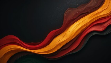Abstract background with red, yellow and green against black background with copy space , to Celebrate Black History Month , juneteenth , kwanzaa