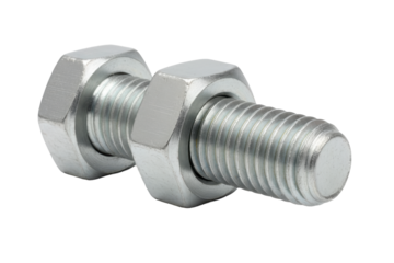 Macro Photography of a Metal Bolt and Nut, Industrial Fastener, Hardware Detail