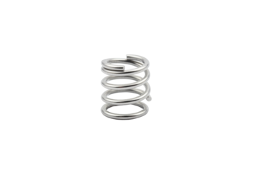 Metallic coil spring isolated on a soft surface with bright reflective appearance no comma at the
