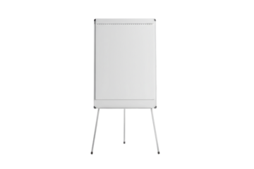 Minimalist Flip Chart Displayed on a White Surface for Presentation and Planning
