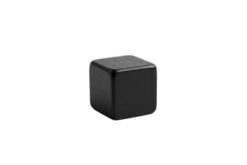 Minimalist representation of a dark wooden cube with subtle highlights and soft shadowing effect