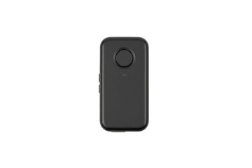 Naklejka premium Minimalist representation of a dark-colored, modern, handheld technological device in studio setting