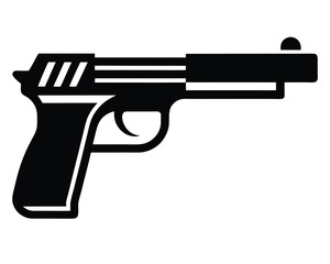 Fototapeta premium Black Gun Icon Isolated on Transparent Background for Design Use