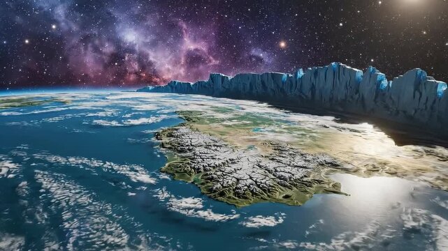 Flat earth map depicts a flat planet, suitable for digital design, conspiracy theory concept, educational purposes, and controversial topics.