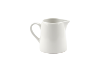 Minimalist white pitcher isolated on a soft and subtly shaded surface with clean lines and form